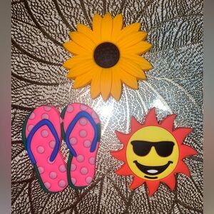 Sunflower, Sun and  Flip Flops Bogg Bag Tote Bag Charms